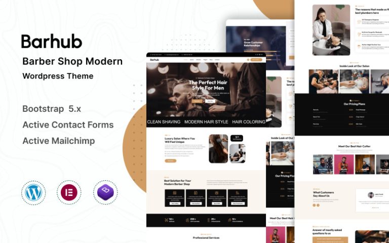 Barhub - Kuaför ve Berber Dükkanı Wordpress Teması