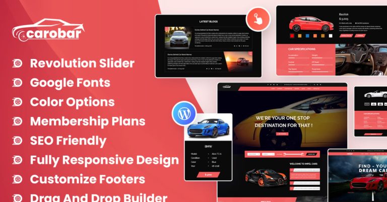 Carobar - Araç Satıcıları WordPress Teması