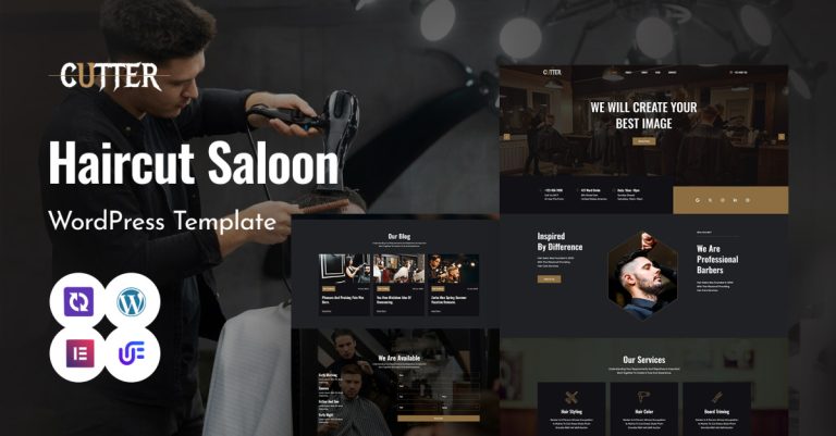 Cutter - Berber Modern Dükkan ve Kuaför WordPress Elementor Teması