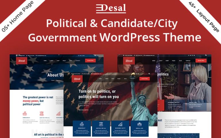 Desal - Siyasi & Aday/Şehir Hükümeti WordPress Teması