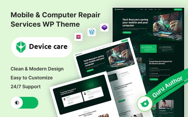 Cihaz - Mobil ve Bilgisayar Tamir Servis Elementor WordPress Teması
