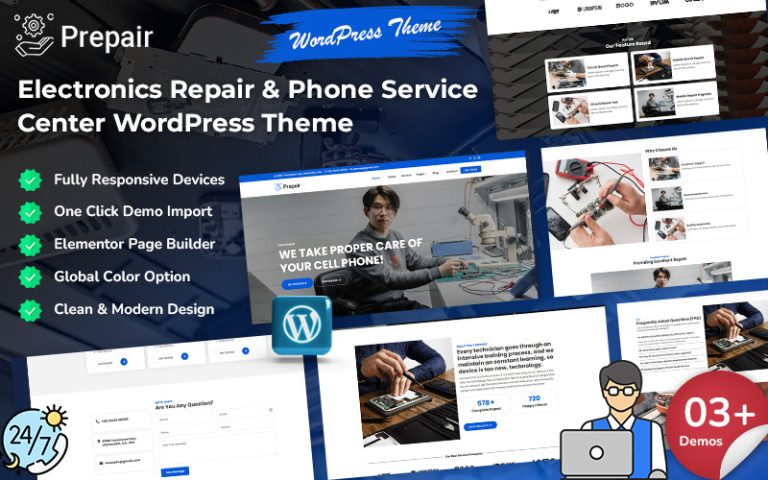 Prepair - Elektronik Tamir & Cep Telefonu Servis Merkezi WordPress Teması