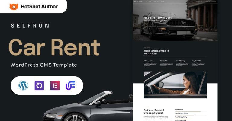 Selfrun - Araç Kiralama WordPress Elementor Teması