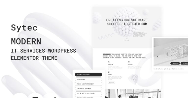 Sytec - Modern IT Hizmetleri Landing WordPress Elementor Teması