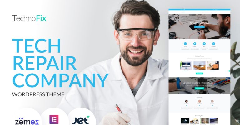 TechnoFix - Teknoloji Onarım Şirketi WordPress Teması